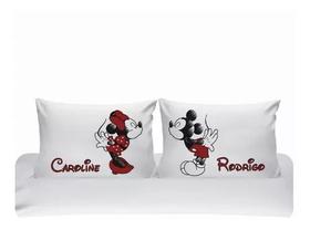 Kit Fronhas Personalizadas Casal Namorados Mickey Minnie 02