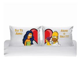 Kit Fronhas Personalizadas Simpson Eu te Amo Kit Fronhas Personalizadas Simpson Eu te Amo