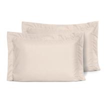 Kit Fronhas Slim Com 3 Abas Percal 200 Fios 50cm X 70cm 2 Peças - Bege Kit Fronhas Slim Com 3 Abas Percal 200 Fios 50cm X 70cm 2 Peças - Bege