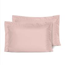 Kit Fronhas Slim com 3 Abas Percal 200 Fios 50cm x 70cm 2 Peças - Rose