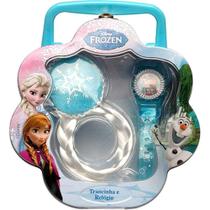 Kit frozen com trancinha relogio candide - Disney