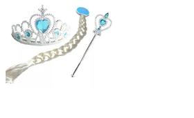 Kit Frozen Elsa Coroa Trança Varinha Kit Frozen Elsa Coroa Trança Varinha