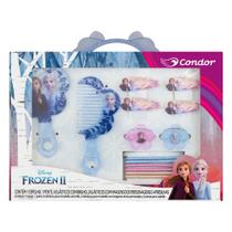 Kit Frozen ii Condor Espelho + Pente + 8 Elásticos + 4 Presilhas