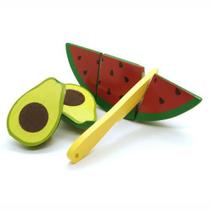 Kit Frutinhas com corte (Abacate e Melancia) + Faca Coleção Comidinhas Kit Frutinhas com corte (Abacate e Melancia) + Faca Coleção Comidinhas