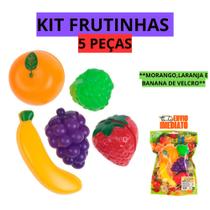 Kit Frutinhas de Brinquedo com tiras autocolantes 5 Peças Brinquedo Educativo para Faz de Conta Kit Frutinhas de Brinquedo com tiras autocolantes 5 Peças Brinquedo Educativo para Faz de Conta