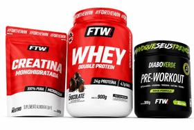 Kit FTW (Creatina Refil, Whey Chocolate e Pré-treino)