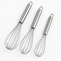 Kit Fue Batedor De Claras Ovos Massas Inox 3 Tamanhos Pequeno Médio Grande Kit Fue Batedor De Claras Ovos Massas Inox 3 Tamanhos Pequeno Médio Grande