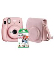 Kit Fujifilm Câmera Instax Mini 11 Rosa com Pack 10 Fotos e Bolsa