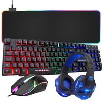 Kit full gamer teclado semimecanico, mouse gamer, mouse pad extragrande rgb e headset