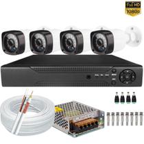 Kit Full Hd 4 Câmeras Segurança 1080p 2mp Dvr 8 Canais com Acesso Internet P2p Kit Full Hd 4 Câmeras Segurança 1080p 2mp Dvr 8 Canais com Acesso Internet P2p