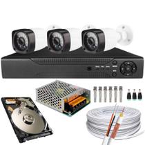 Kit Full Hd Com Dvr 8 Canais Acesso Internet P2p + 3 Câmeras Segurança 1080p 2mp Kit Full Hd Com Dvr 8 Canais Acesso Internet P2p + 3 Câmeras Segurança 1080p 2mp