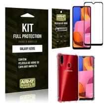 Kit Full Protection Galaxy A20S Película de Vidro 3D + Capa Anti Impacto - Armyshield