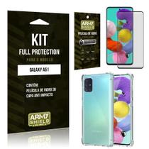 Kit Full Protection Galaxy A51 Película de Vidro 3D + Capa Anti Impacto - Armyshield
