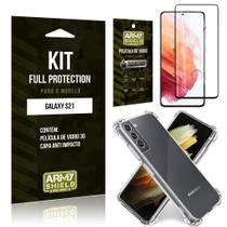 Kit Full Protection Galaxy S21 Película de Vidro 3D + Capa Anti Impacto - Armyshield