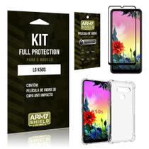 Kit Full Protection LG K50s Película de Vidro 3D + Capa Anti Impacto - Armyshield