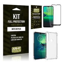 Kit Full Protection Moto G8 Plus Película de Vidro 3D + Capa Anti Impacto - Armyshield