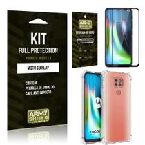 Kit Full Protection Moto G9 Play Película de Vidro 3D + Capa Anti Impacto - Armyshield