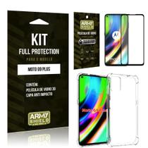 Kit Full Protection Moto G9 Plus Película de Vidro 3D + Capa Anti Impacto - Armyshield
