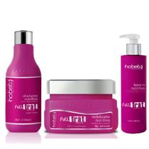 Kit Full Trat Hobety Shampoo 300ml+Máscara 300g+Leave-in 240g - Hobety Profissional