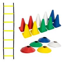 Kit Funcional Agilidade 10 Chapéus 10 Cones E Escada Para Tr