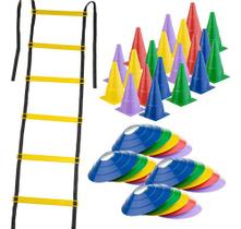 Kit Funcional Agilidade 20 Chapéus + 20 Cones E Escada Kit Funcional Agilidade 20 Chapéus + 20 Cones E Escada