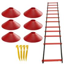 Kit Funcional Agilidade 6 Chapéu e 12 escada Para Treino Completo