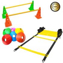 Kit Funcional C Escada +10 Pratos +Kit Cone Furo Para Treino