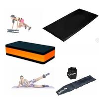 Kit Funcional Colchonete Step Caneleira 4kg Exercício Casa