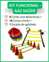 Kit Funcional Cones com barreiras + Cone chinês + Escada de agilidade Kit Funcional Cones com barreiras + Cone chinês + Escada de agilidade