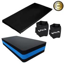 Kit Funcional Em Casa Colchonete + Caneleira 4 Kg + Step