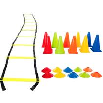 Kit Funcional Escada Agilidade Cones Chapéu Chinês Yangfit Kit Funcional Escada Agilidade Cones Chapéu Chinês Yangfit