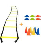 Kit Funcional Escada Agilidade Cones Chapéu Chinês Yangfit