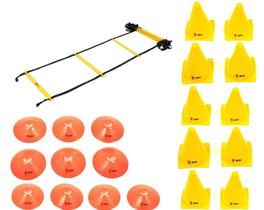 Kit Funcional Escada de Agilidade + 10 Cones + 10 Chapéu Chinês