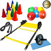 Kit Funcional Para Treinos De Agilidade E Aeróbico Com Cones Kit Funcional Para Treinos De Agilidade E Aeróbico Com Cones