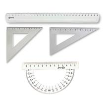 Kit fundamental Acrinil régua 30cm + Transferidor 180 + 2 Esquadros Kit fundamental Acrinil régua 30cm + Transferidor 180 + 2 Esquadros