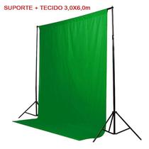 Kit Fundo Infinito Movel 2,50m com Fundo Muslin Verde 3,0x6,0m