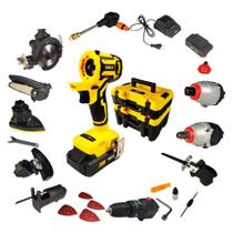 Kit Furadeira Bateria 20 V Multifuncional 10 em 1 Brushless EVFM-10 EVALD