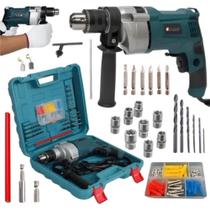 Kit Furadeira Cabeça De Ferro 1100W Com Maleta E Acessórios