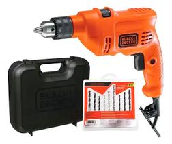 KIT FURADEIRA DE IMPACTO 127V Black e Decker 10MM 560W COM MALETA E 9 BROCAS TM500KB9BR KIT FURADEIRA DE IMPACTO 127V Black e Decker 10MM 560W COM MALETA E 9 BROCAS TM500KB9BR
