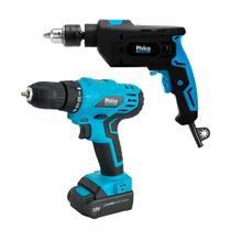 Kit Furadeira de Impacto 3000RPM e Parafusadeira Force 2 em 1 800RPM - Philco Kit Furadeira de Impacto 3000RPM e Parafusadeira Force 2 em 1 800RPM - Philco