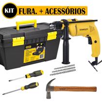 Kit Furadeira De Impacto 600W Caixa De Fe. Stanley Sdh600Ks2