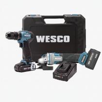 Kit Furadeira de Impacto + Esmerilhadeira Angular Brushless 18V Wesco WS1008K2 Kit Furadeira de Impacto + Esmerilhadeira Angular Brushless 18V Wesco WS1008K2