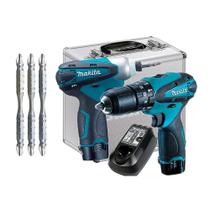 Kit Furadeira e Parafusadeira Impacto 12V DK1493 Makita e 3 Bits de Torção Kit Furadeira e Parafusadeira Impacto 12V DK1493 Makita e 3 Bits de Torção
