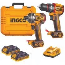 Kit Furadeira e Parafusadeira Impacto 20v Brushless Ingco