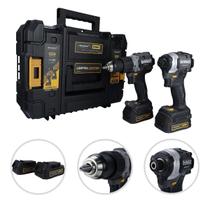 Kit Furadeira e Parafusadeira Impacto Brushless Dewalt McLaren 2 Baterias 20V Maleta Portátil 13mm Kit Furadeira e Parafusadeira Impacto Brushless Dewalt McLaren 2 Baterias 20V Maleta Portátil 13mm