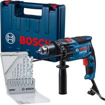 Kit Furadeira Impacto Bosch Gsb 16 Re 850w 8 Brocas Cyl 220v
