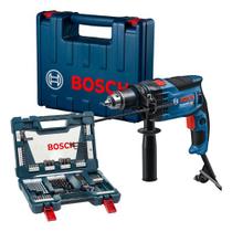 Kit Furadeira Impacto Bosch Gsb 16 Re V Line Bits Brocas 83 Peças 220v