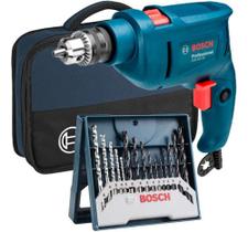 Kit Furadeira Impacto Bosch Gsb 450 Re Bolsa 15 Brocas 220v