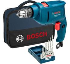 Kit Furadeira Impacto Bosch Gsb 450 Re Bolsa 7 Brocas 110v