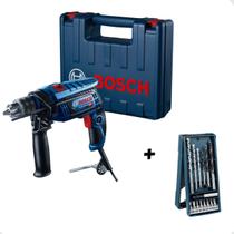 Kit Furadeira Impacto Gsb13 re 127v 750w + Jogo Pontas e Brocas Mini X-line 15 Peças Bosch